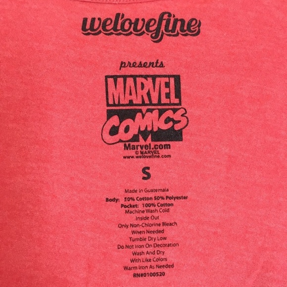 WeLoveFine Marvel Captain America Pocket Shirt Red White Blue Small S Fandom - Picture 3 of 7